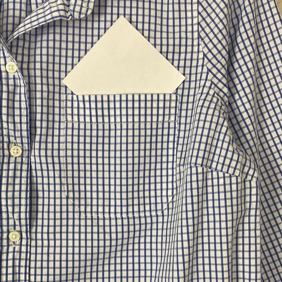 Old Navy The Classic Shirt Blue and White Casual Button Down Cotton Size Medium - Picture 3 of 8